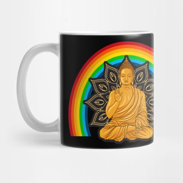 Buddha Regenbogen Yoga by HBfunshirts